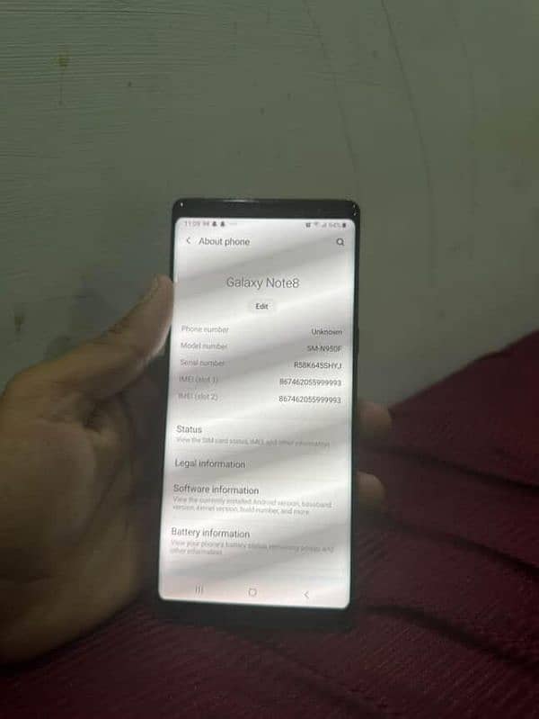 Samsung note 8 non pta mobile for sale 64 GB 7