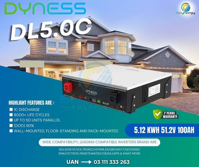 Dyness Lithium Ion Batter | 51.2V | 100Ampere 8000 Life Cycles 0