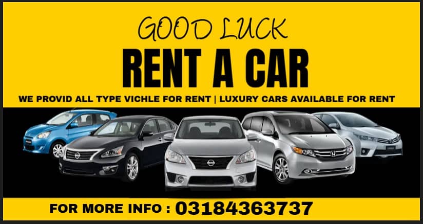 Good Luck Rent a car In lahore , Audi , BRV , Kia Sportage , Corolla 8