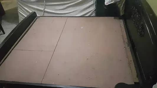 All Pure wood taali King size Double bed set side tables and dressing 3