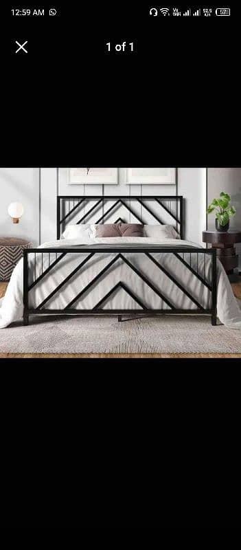 Iron bed / iron bed dressing side table / Double bed /Bed /  Furniture 6