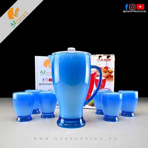 Water Set 7 pcs | 1 jug 6 glasses | fancy jug set Tableware 100% 4