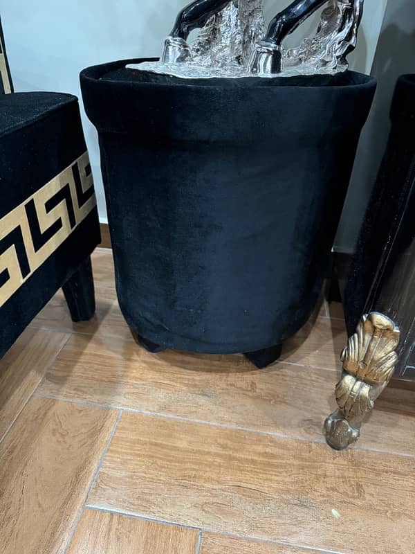 Two Black chair with table 2