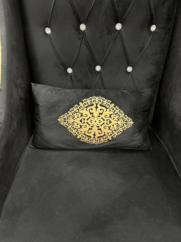 Two Black chair with table 4