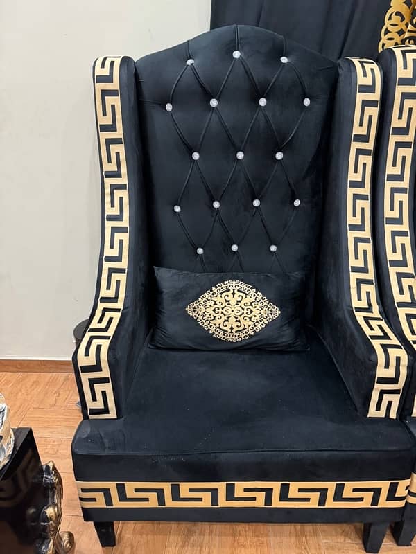Two Black chair with table 5