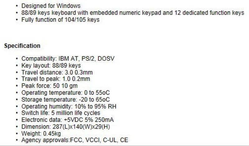 ACK 595 PS/2 Keyboard 5