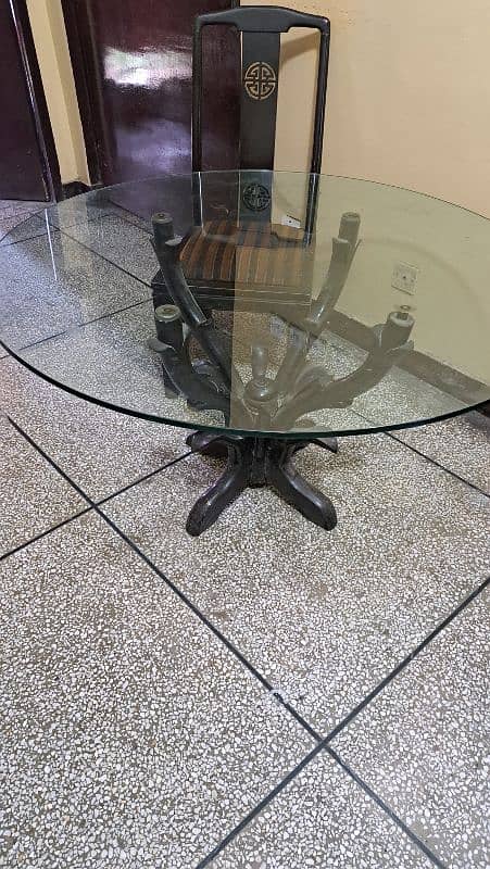 GLASS TOP DINING TABLE 0