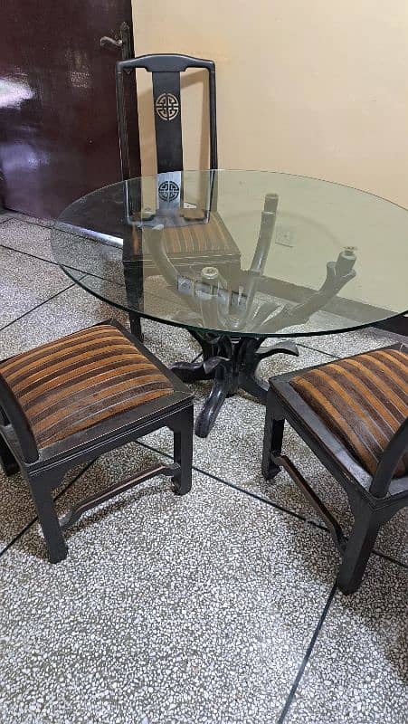 GLASS TOP DINING TABLE 1