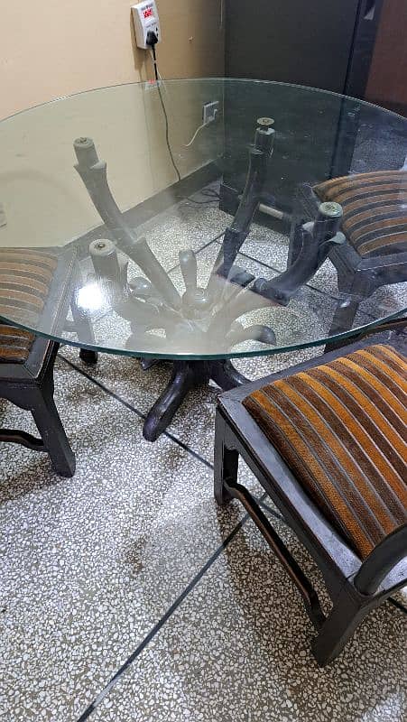 GLASS TOP DINING TABLE 2