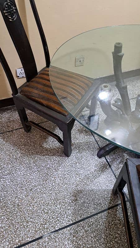 GLASS TOP DINING TABLE 3