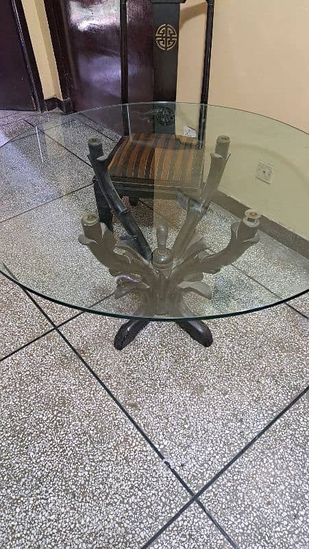 GLASS TOP DINING TABLE 4