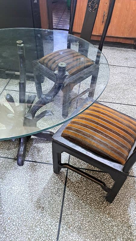 GLASS TOP DINING TABLE 6