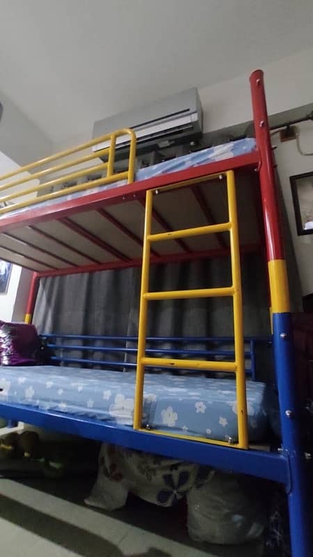 Iron Bunker Bed with Mattresses 2