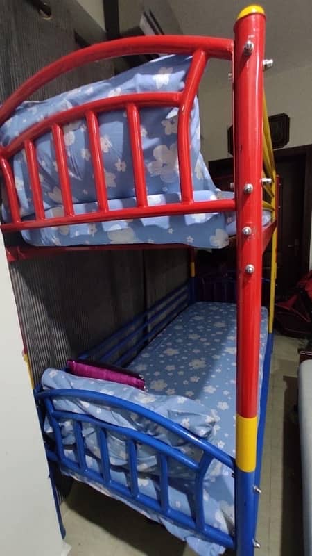 Iron Bunker Bed with Mattresses 3