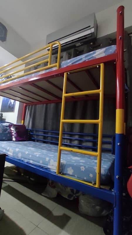 Iron Bunker Bed with Mattresses 5