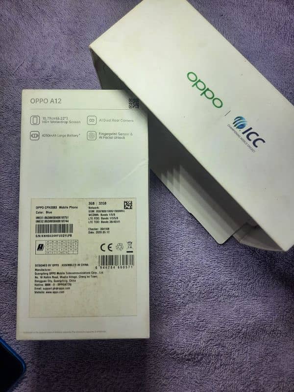 oppo A12 3GB ram or 32 GB storage duel sim pta Whatsapp 03174501418 0