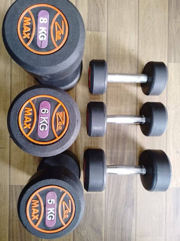 Rubber coated dumbbells /Gym equipments / Exercise Dumbells 0