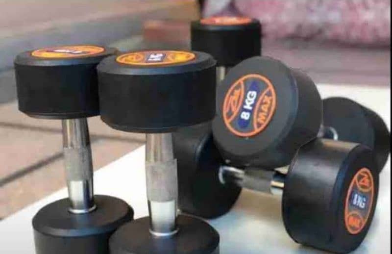 Rubber coated dumbbells /Gym equipments / Exercise Dumbells 3