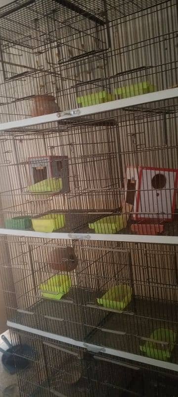 1 month used 8 portion thick wire cage used for parrots. 9