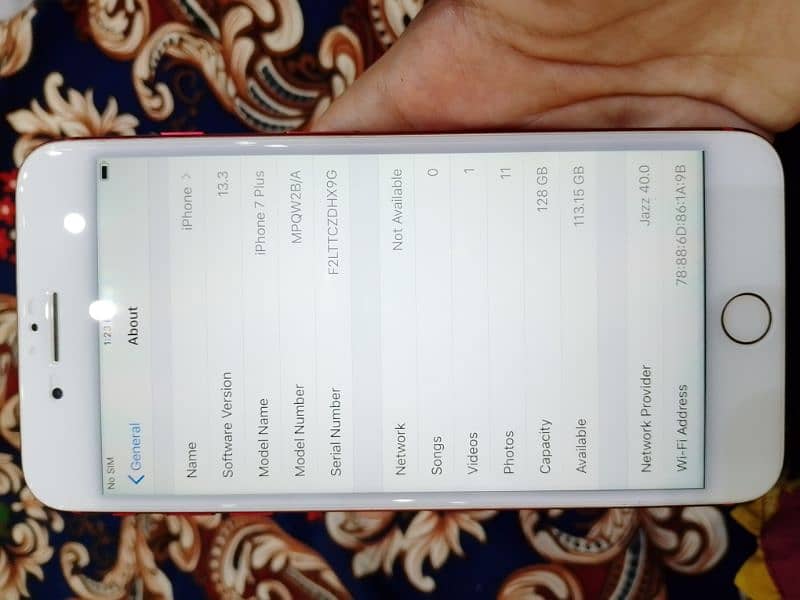 iphone 7 plus pta approved 128 gb with box and charger 8