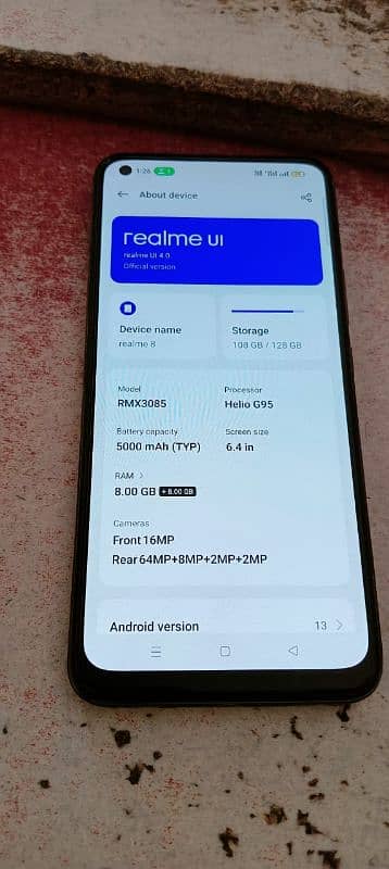 Realme 8 Mobile 8+128 10/10 lush condition for sale 4