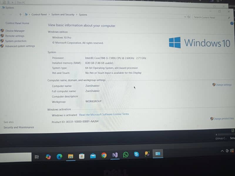 dell laptop(core i5 7th generation) 0