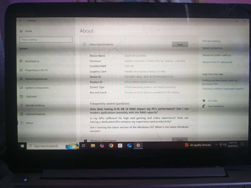 Laptop for Sale: HP Spectre XT TouchSmart 15-4010nr (Ultrabook) 4