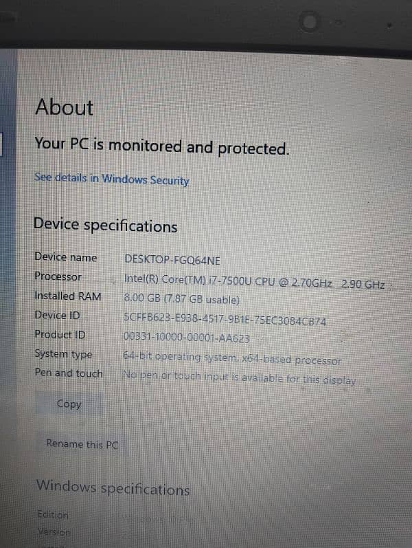 Dell core i7 7th generation 5