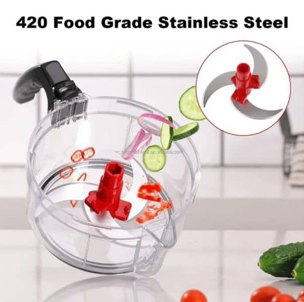 Manual Hand Multifunction Speedy Vegetable Quick Chopper 4