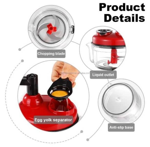 Manual Hand Multifunction Speedy Vegetable Quick Chopper 5