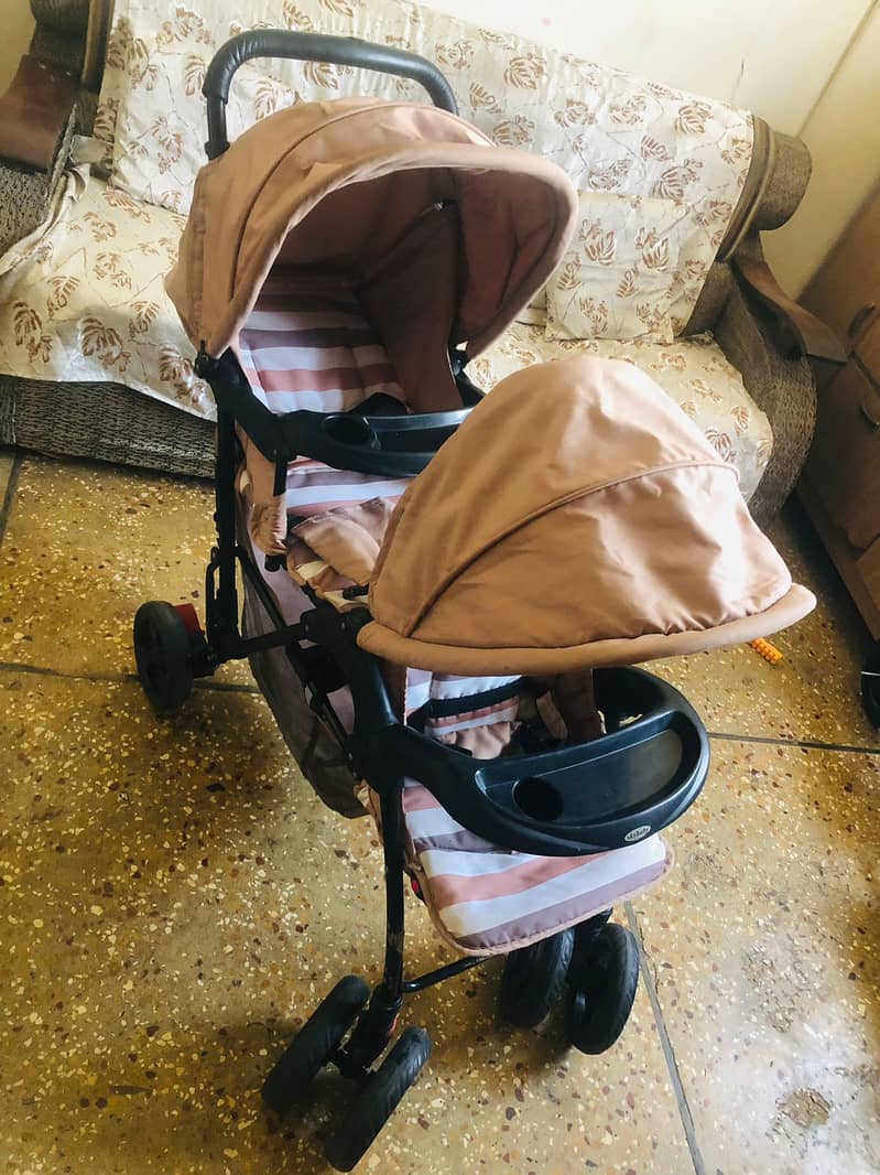 Imported Quality Double Pram - Good Condition - Karachi 2
