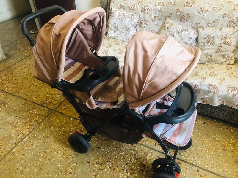 Imported Quality Double Pram - Good Condition - Karachi 3