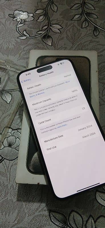 15 pro max 256 new(JV) brand new phone 100 health 23 cycle count 1