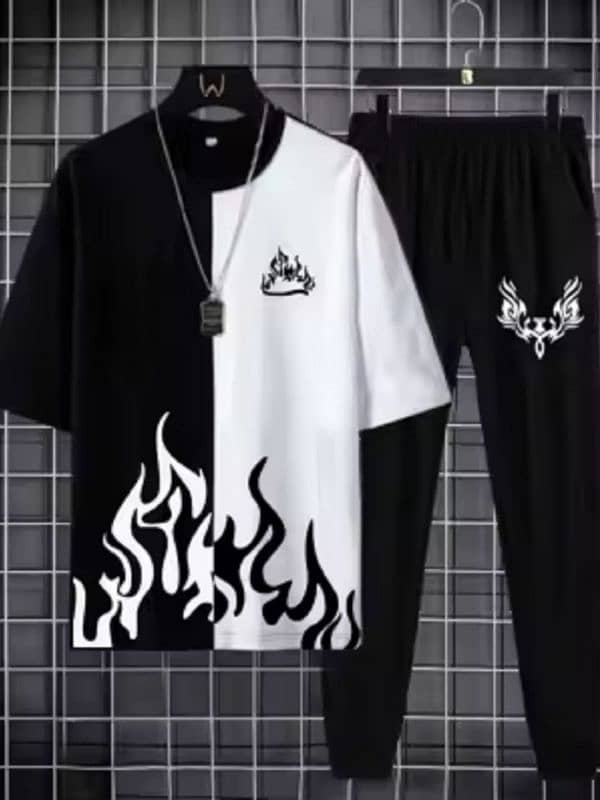 New trendy fired printed black and white premium quality track suit. 3