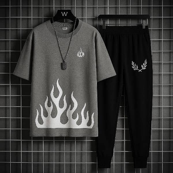 New trendy fired printed black and white premium quality track suit. 4