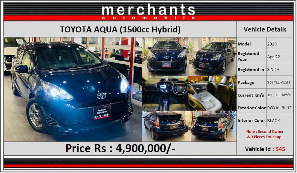 Toyota Aqua 2018 S STYLE PUSH 14