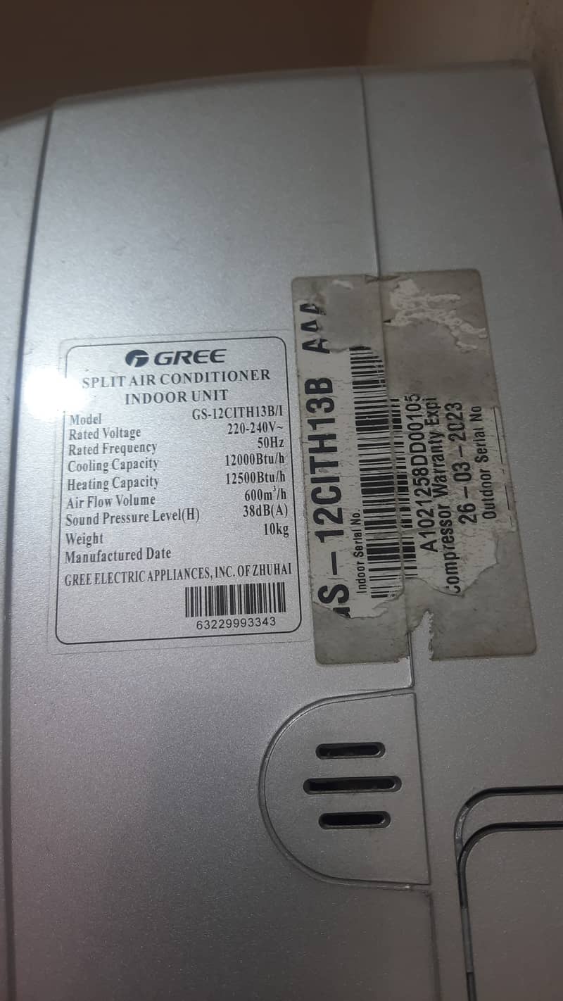 Gree AC 1 Ton, 6 years used 2