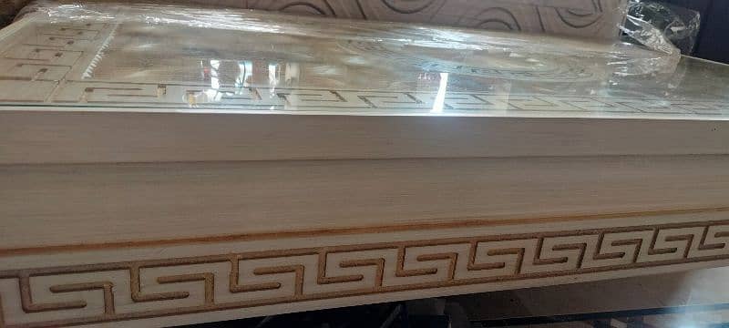 Almost new wood engraved center table 0