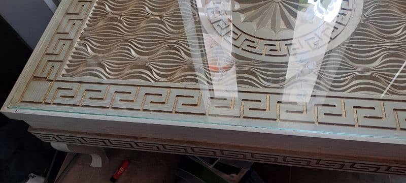 Almost new wood engraved center table 2