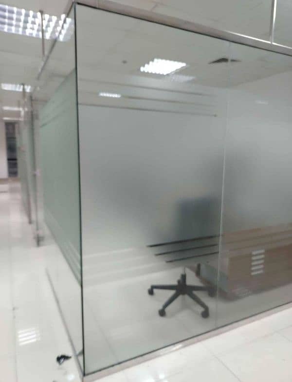 12mm glass partition shower cabin terrace gril stair 8mm glass work 11