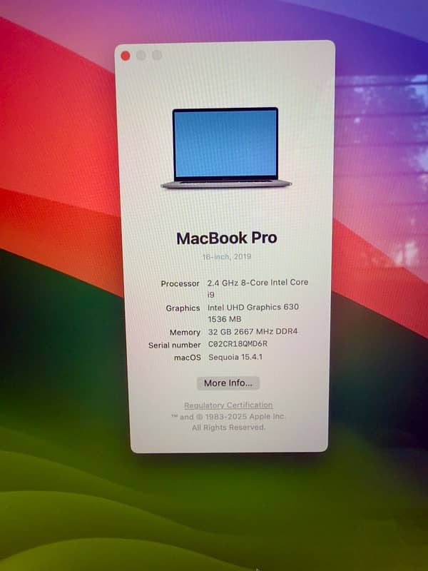 Macbook Pro 16 Inch 2020 Brand New Condition 4 Battery cycles 4