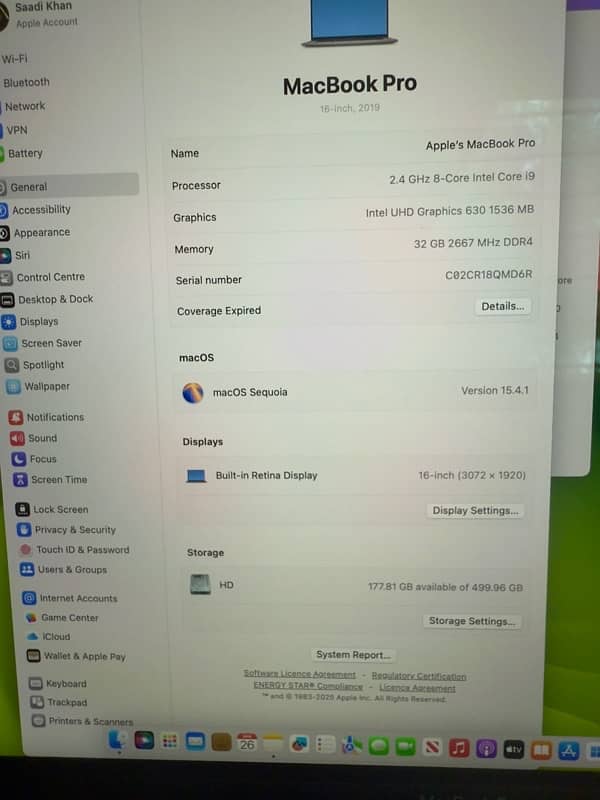 Macbook Pro 16 Inch 2020 Brand New Condition 4 Battery cycles 6