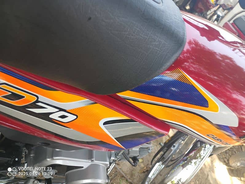 Honda CD70 2025 MODEL NICE CONDITION RAWALPINDI NUMBER WITH FILE 6