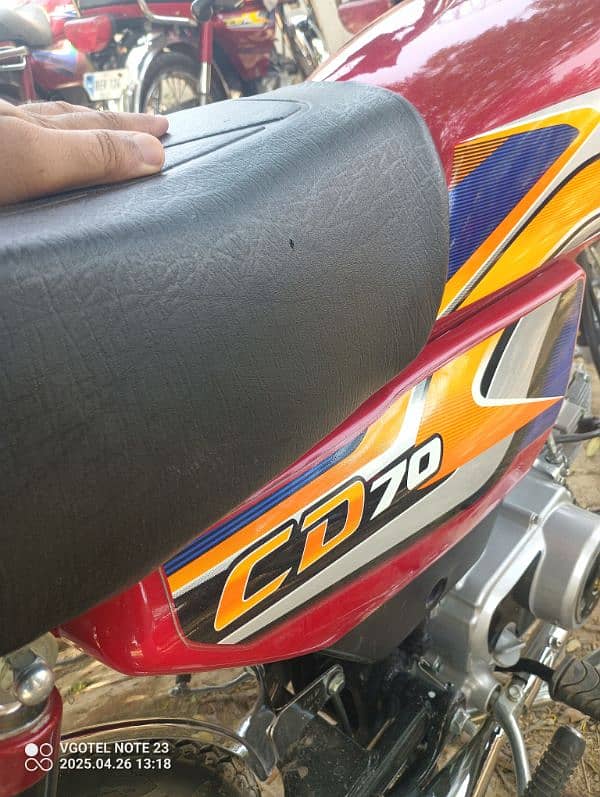 Honda CD70 2025 MODEL NICE CONDITION RAWALPINDI NUMBER WITH FILE 12