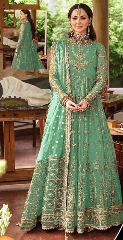 BRAND : AFROZEH FABRIC : NET  DETAILS :  Net Front Body 1