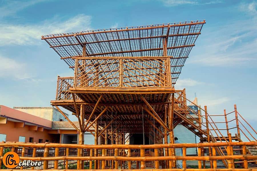 bamboo work|animal shelter|parking shade|wall Partitions|Jaffri shade 6