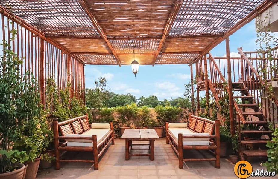 bamboo work|animal shelter|parking shade|wall Partitions|Jaffri shade 10