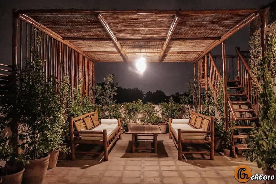 bamboo work|animal shelter|parking shade|wall Partitions|Jaffri shade 12