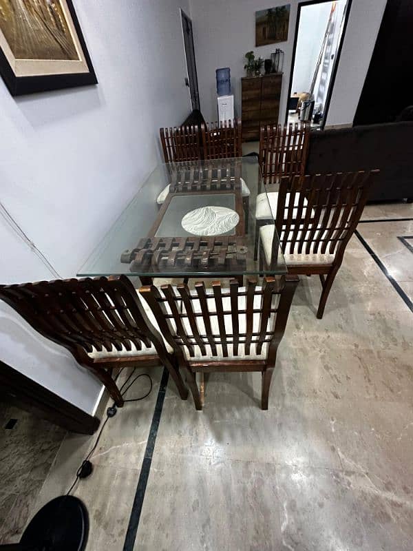 Dinning table with 6 chairs Pure Wood Excellent Condition 1