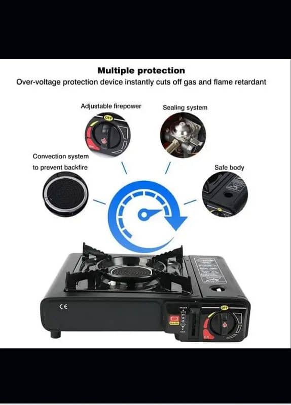 portable stove 2 in 1 with 1 bottle cylinder munasib price 2